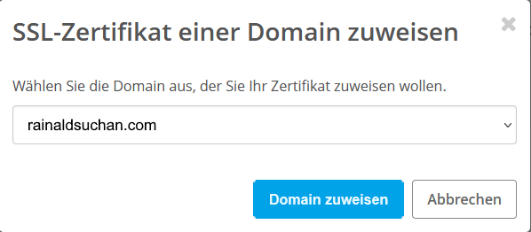 SSL-Zertifikat zuweisen